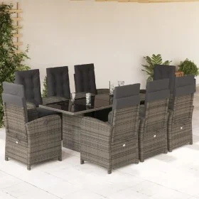 Garten-Essgruppe, 9-teilig, mit grauen Polstern aus synthetischem Rattan. von , Gartensets - Ref: Foro24-3212259, Preis: 1,00...