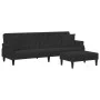 Sofá cama de 2 plazas con almohadas y taburete terciopelo negro de , Sofás - Ref: Foro24-3216222, Precio: 368,46 €, Descuento: %