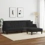 Sofá cama de 2 plazas con almohadas y taburete terciopelo negro de , Sofás - Ref: Foro24-3216222, Precio: 368,46 €, Descuento: %