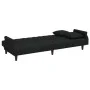 Sofá cama de 2 plazas con almohadas y taburete terciopelo negro de , Sofás - Ref: Foro24-3216222, Precio: 368,46 €, Descuento: %