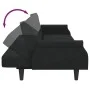 Sofá cama de 2 plazas con almohadas y taburete terciopelo negro de , Sofás - Ref: Foro24-3216222, Precio: 368,46 €, Descuento: %