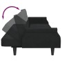Sofá cama de 2 plazas con almohadas y taburete terciopelo negro de , Sofás - Ref: Foro24-3216222, Precio: 372,10 €, Descuento: %