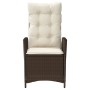 Sillón reclinable de jardín con cojines ratán sintético marrón de , Sillas de jardín - Ref: Foro24-365258, Precio: 119,90 €, ...