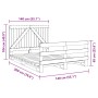 Estructura de cama con cabecero madera maciza pino 140x200 cm de , Camas y somieres - Ref: Foro24-3281558, Precio: 215,76 €, ...