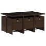 Set comedor de jardín 7 pzas con cojines ratán sintético marrón de , Conjuntos de jardín - Ref: Foro24-3210549, Precio: 558,1...