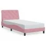 Bed frame with pink velvet headboard 90x200 cm by , Beds and slatted bases - Ref: Foro24-3207904, Price: 161,21 €, Discount: %