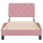 Estructura de cama con cabecero de terciopelo rosa 90x200 cm de , Camas y somieres - Ref: Foro24-3207904, Precio: 154,32 €, D...