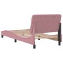 Estructura de cama con cabecero de terciopelo rosa 90x200 cm de , Camas y somieres - Ref: Foro24-3207904, Precio: 154,32 €, D...