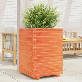 Jardinera madera maciza de pino marrón cera 50x50x72 cm de , Maceteros y jardineras - Ref: Foro24-3282611, Precio: 184,09 €, ...