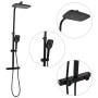 Set de ducha de doble cabezal con mezclador y flexo latón negro de , Cabezales de ducha - Ref: Foro24-4013454, Precio: 173,79...