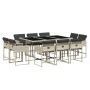 Set de comedor de jardín 11 pzas y cojines ratán sintético gris de , Conjuntos de jardín - Ref: Foro24-3278158, Precio: 557,2...
