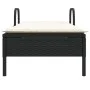 Tumbona con ruedas y cojín ratán sintético negro de , Tumbonas - Ref: Foro24-368308, Precio: 166,69 €, Descuento: %