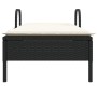 Tumbona con ruedas y cojín ratán sintético negro de , Tumbonas - Ref: Foro24-368308, Precio: 170,23 €, Descuento: %
