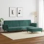 Sofá cama de 2 plazas con taburete terciopelo verde oscuro de , Sofás - Ref: Foro24-3258153, Precio: 394,34 €, Descuento: %