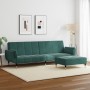 Sofá cama de 2 plazas con taburete terciopelo verde oscuro de , Sofás - Ref: Foro24-3258153, Precio: 401,85 €, Descuento: %