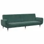 Sofá cama de 2 plazas con taburete terciopelo verde oscuro de , Sofás - Ref: Foro24-3258153, Precio: 394,34 €, Descuento: %