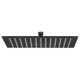 Cabezal ducha efecto lluvia acero inox cuadrado negro 40x40 cm de vidaXL, Cabezales de ducha - Ref: Foro24-147698, Precio: 52...