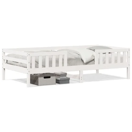 Solid white pine wood bed frame 90x190 cm by , Beds and slatted bases - Ref: Foro24-846980, Price: 144,56 €, Discount: %