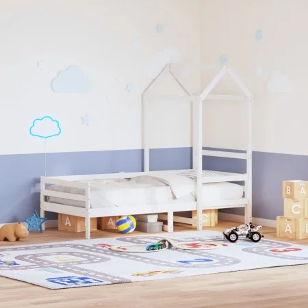 Solid white wood children's bed canopy 108x70x176.5 cm by , Accessories for beds and slatted bases - Ref: Foro24-846989, Pric...