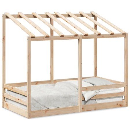 Cama para niños madera maciza de pino 70x140 cm de , Camas y somieres - Ref: Foro24-847015, Precio: 92,18 €, Descuento: %
