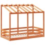 Cama infantil con techo madera maciza pino marrón 70x140 cm de , Camas y somieres - Ref: Foro24-847017, Precio: 108,88 €, Des...
