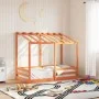 Cama infantil con techo madera maciza pino marrón 70x140 cm de , Camas y somieres - Ref: Foro24-847017, Precio: 107,88 €, Des...