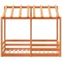 Cama infantil con techo madera maciza pino marrón 70x140 cm de , Camas y somieres - Ref: Foro24-847017, Precio: 107,88 €, Des...