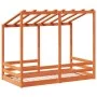 Cama infantil con techo madera maciza pino marrón 70x140 cm de , Camas y somieres - Ref: Foro24-847017, Precio: 107,88 €, Des...