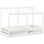Cama infantil con techo madera maciza pino blanca 90x200 cm de , Camas y somieres - Ref: Foro24-847001, Precio: 130,41 €, Des...
