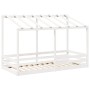 Cama infantil con techo madera maciza pino blanca 90x200 cm de , Camas y somieres - Ref: Foro24-847001, Precio: 130,41 €, Des...
