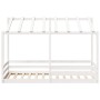Cama infantil con techo madera maciza pino blanca 90x200 cm de , Camas y somieres - Ref: Foro24-847001, Precio: 130,41 €, Des...