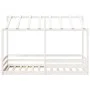 Cama infantil con techo madera maciza pino blanca 90x200 cm de , Camas y somieres - Ref: Foro24-847001, Precio: 129,43 €, Des...