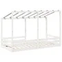 Cama infantil con techo madera maciza pino blanca 90x200 cm de , Camas y somieres - Ref: Foro24-847001, Precio: 129,43 €, Des...
