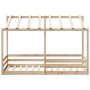 Cama para niños con techo madera maciza de pino 80x200 cm de , Camas y somieres - Ref: Foro24-847003, Precio: 106,50 €, Descu...