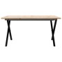 Mesa de centro marco X madera maciza pino y acero 80x80x45 cm de , Mesas de cocina y de comedor - Ref: Foro24-3282685, Precio...