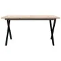 Mesa de centro marco X madera maciza pino y acero 80x80x45 cm de , Mesas de cocina y de comedor - Ref: Foro24-3282685, Precio...