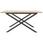 Mesa de centro marco X madera maciza pino y acero 80x80x45 cm de , Mesas de cocina y de comedor - Ref: Foro24-3282685, Precio...