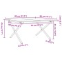 Mesa de centro marco X madera maciza pino y acero 80x80x45 cm de , Mesas de cocina y de comedor - Ref: Foro24-3282685, Precio...