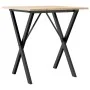 Mesa de comedor marco X madera maciza pino y acero 70x70x75 cm de , Mesas de cocina y de comedor - Ref: Foro24-3282693, Preci...
