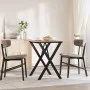 Mesa de comedor marco X madera maciza pino y acero 70x70x75 cm de , Mesas de cocina y de comedor - Ref: Foro24-3282693, Preci...
