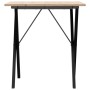 Mesa de comedor marco X madera maciza pino y acero 70x70x75 cm de , Mesas de cocina y de comedor - Ref: Foro24-3282693, Preci...