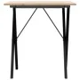 Mesa de comedor marco X madera maciza pino y acero 70x70x75 cm de , Mesas de cocina y de comedor - Ref: Foro24-3282693, Preci...