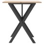 Mesa de comedor marco X madera maciza pino y acero 70x70x75 cm de , Mesas de cocina y de comedor - Ref: Foro24-3282693, Preci...