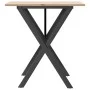 Mesa de comedor marco X madera maciza pino y acero 70x70x75 cm de , Mesas de cocina y de comedor - Ref: Foro24-3282693, Preci...