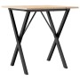 Mesa de comedor marco X madera maciza pino y acero 70x70x75 cm de , Mesas de cocina y de comedor - Ref: Foro24-3282693, Preci...