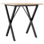 Mesa de comedor marco X madera maciza pino y acero 70x70x75 cm de , Mesas de cocina y de comedor - Ref: Foro24-3282693, Preci...