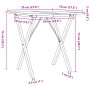 Mesa de comedor marco X madera maciza pino y acero 70x70x75 cm de , Mesas de cocina y de comedor - Ref: Foro24-3282693, Preci...