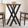 Mesa de comedor marco X madera maciza pino y acero 50x50x75 cm de , Mesas de cocina y de comedor - Ref: Foro24-3282691, Preci...