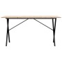 Mesa de comedor marco X madera maciza pino y acero 140x80x75cm de , Mesas de cocina y de comedor - Ref: Foro24-3282698, Preci...