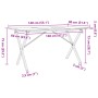 Mesa de comedor marco X madera maciza pino y acero 140x80x75cm de , Mesas de cocina y de comedor - Ref: Foro24-3282698, Preci...